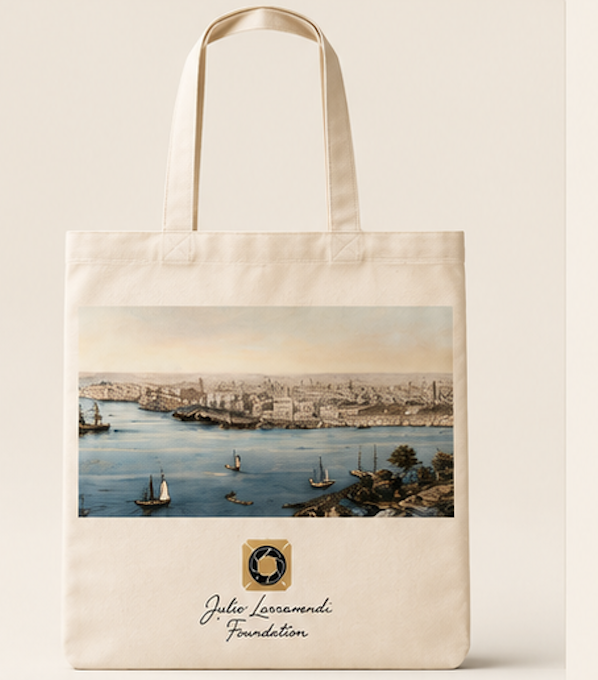 Tote de lona natural con la vista de La Bahía de La Habana — frente